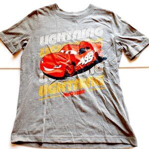 Jumping Beans Boys T-Shirt Cars Lightning McQueen Gray Short Sleeve 12